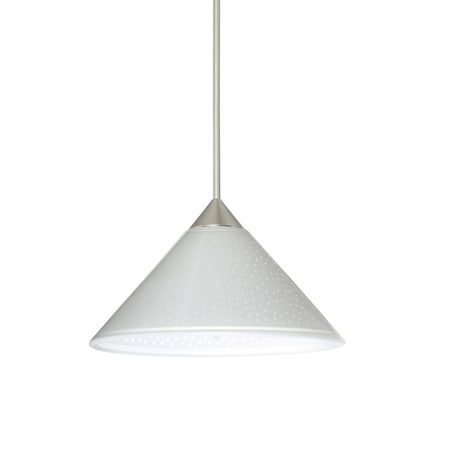 Besa Lighting Kona Cord Pendant, White Starpoint, Satin Nickel Finish, 1x5W LED 1XT-282453-LED-SN